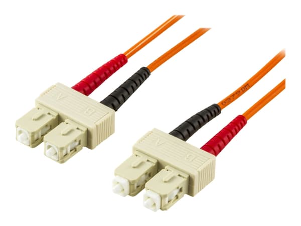 DELTACO - Nettverkskabel - SC flermodus (hann) til SC flermodus (hann) - 25 m - fiberoptisk