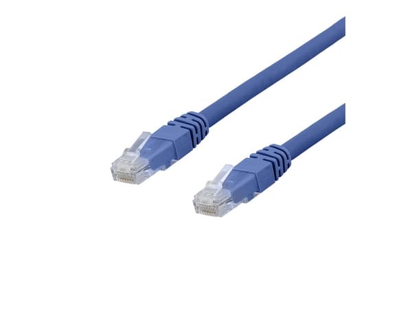 DELTACO TP-65BAU - Koblingskabel - RJ-45 (hann) til RJ-45 (hann) - 5 m - UTP - CAT 6a - halogenfri, formstøpt - blå