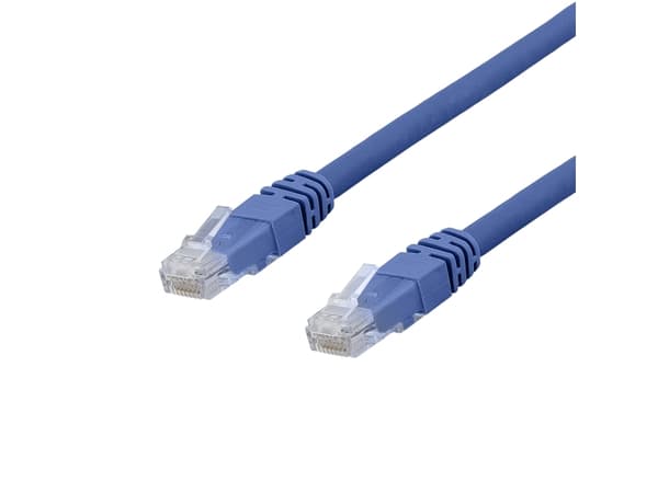 DELTACO TP-65BAU - Koblingskabel - RJ-45 (hann) til RJ-45 (hann) - 5 m - UTP - CAT 6a - halogenfri, formstøpt - blå