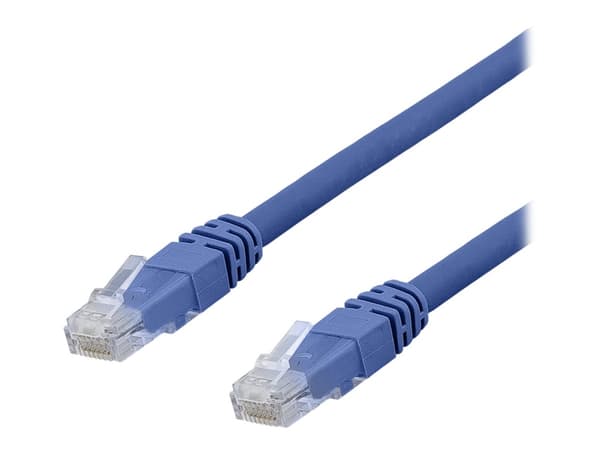 DELTACO TP-65BAU - Koblingskabel - RJ-45 (hann) til RJ-45 (hann) - 5 m - UTP - CAT 6a - halogenfri, formstøpt - blå
