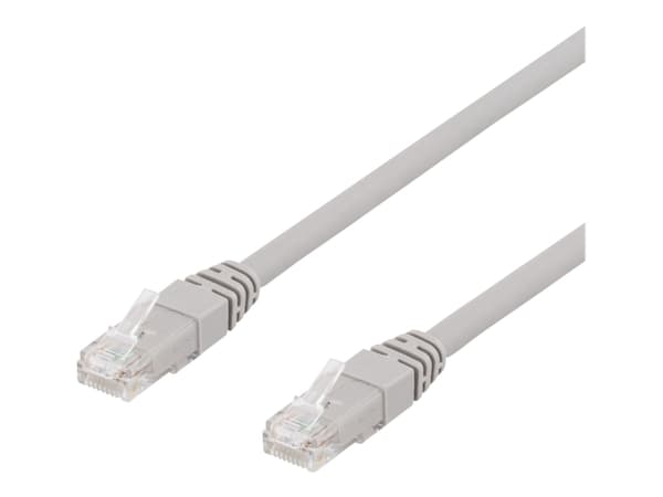 DELTACO TP-60AU - Koblingskabel - RJ-45 (hann) til RJ-45 (hann) - 50 cm - UTP - CAT 6a - halogenfri - grå