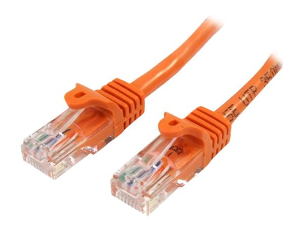 StarTech.com 0,5 m Orange Cat5e / Cat 5 Snagless Ethernet Patch Cable 0,5 m - Patchkabel - RJ-45 (han) till RJ-45 (han) - 50 cm - UTP - CAT 5e - stre