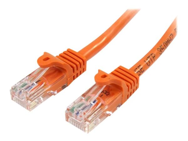 StarTech.com 0,5 m Orange Cat5e / Cat 5 Snagless Ethernet Patch Cable 0,5 m - Patchkabel - RJ-45 (han) till RJ-45 (han) - 50 cm - UTP - CAT 5e - stre