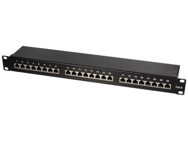 LogiLink NP0055, Cat6, S/UTP (STP), Musta, Terästä, ISO/IEC 11801, TIA/EIA 568C.2, 482,5 mm