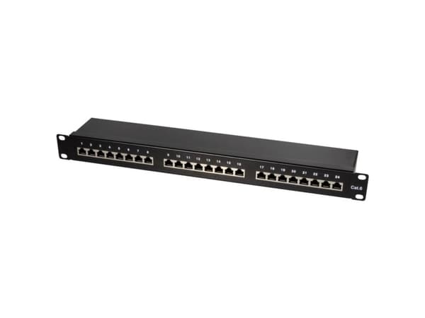 LogiLink NP0055, Cat6, S/UTP (STP), Musta, Terästä, ISO/IEC 11801, TIA/EIA 568C.2, 482,5 mm