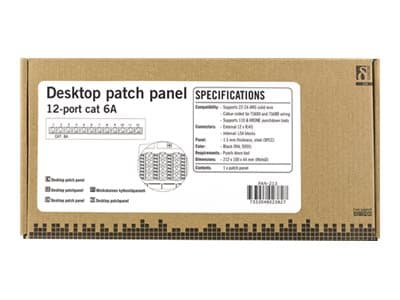 Deltaco PAN-213, RJ-45, Cat6a, 22/26, Musta, Metalli, Telinekiinnitys