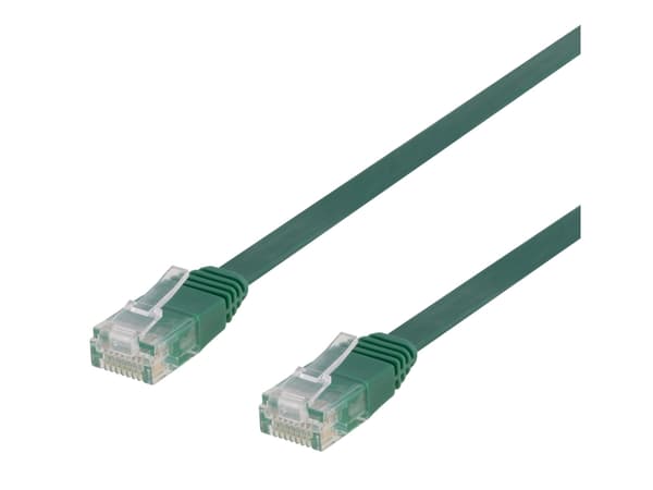 DELTACO - Koblingskabel - RJ-45 (hann) til RJ-45 (hann) - 3 m - UTP - CAT 6 - flat - grønn