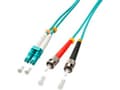 Miniatyrbilde 4 av 5: Lindy 15m OM3 LC - ST Duplex fiberoptisk kabel Turkis