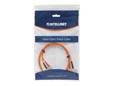 Intellinet fiberoptisk patchkabel, OM1, SC/SC, 2m, oransje, dupleks, multimodus, 62,5/125 µm, LSZH, fiber, livstidsgaranti, polybag - patchkabel - SC