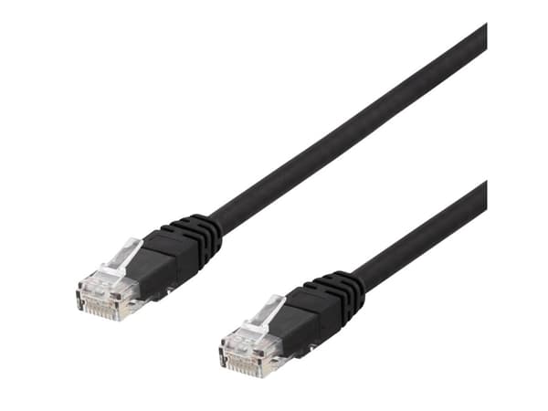 DELTACO TP-615SAU - Patchkabel - RJ-45 (han) til RJ-45 (han) - 15 m - UTP - CAT 6a - sort