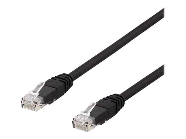 DELTACO TP-615SAU - Patchkabel - RJ-45 (han) til RJ-45 (han) - 15 m - UTP - CAT 6a - sort