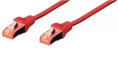 DIGITUS - Koblingskabel - RJ-45 (hann) til RJ-45 (hann) - 50 cm - SFTP - CAT 6 - med støvel, halogenfri, uten hindringer - rød, RAL 3020