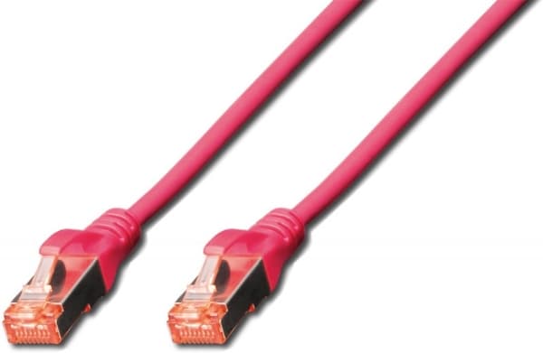 DIGITUS - Koblingskabel - RJ-45 (hann) til RJ-45 (hann) - 50 cm - SFTP - CAT 6 - med støvel, halogenfri, uten hindringer - rød, RAL 3020