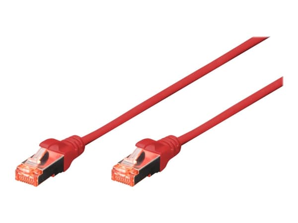 DIGITUS - Koblingskabel - RJ-45 (hann) til RJ-45 (hann) - 50 cm - SFTP - CAT 6 - med støvel, halogenfri, uten hindringer - rød, RAL 3020
