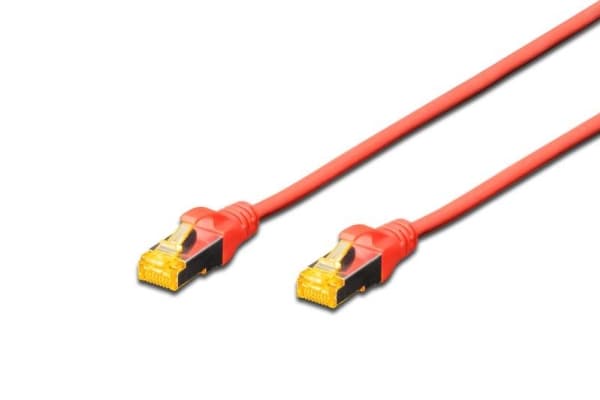 DIGITUS Professional - Koblingskabel - RJ-45 (hann) til RJ-45 (hann) - 25 cm - SFTP - CAT 6a - med støvel, halogenfri, uten hindringer - rød