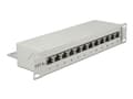 Miniatyrbilde 5 av 5: Delock - Koblingspanel - CAT 6a - RJ-45 X 12 - lysegrå, RAL 7035 - 1U - 10"