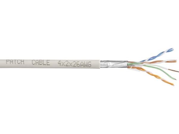 TRU COMPONENTS Strømkabel CAT 6 SF/UTP 4 x 2 x 0.27 mm² Hvid 100 m