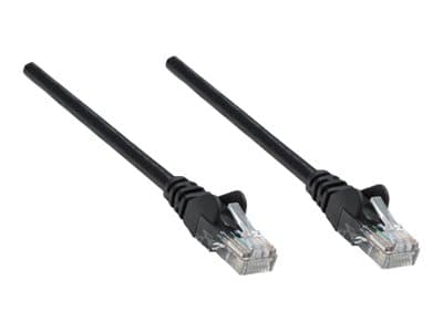 Intellinet Network Patch Cable, Cat5e, 1m, Black, CCA, U/UTP, PVC, RJ45, Gold Plated Contacts, Snagless, Booted, Lifetime Warranty, Polybag - Kobling