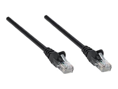 Intellinet Network Patch Cable, Cat5e, 1m, Black, CCA, U/UTP, PVC, RJ45, Gold Plated Contacts, Snagless, Booted, Lifetime Warranty, Polybag - Kobling