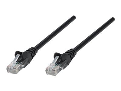 Intellinet Network Patch Cable, Cat5e, 1m, Black, CCA, U/UTP, PVC, RJ45, Gold Plated Contacts, Snagless, Booted, Lifetime Warranty, Polybag - Kobling