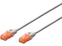 DIGITUS Professional - Koblingskabel - RJ-45 (hann) til RJ-45 (hann) - 50 cm - UTP - CAT 6e - halogenfri, formstøpt, uten hindringer - hvit