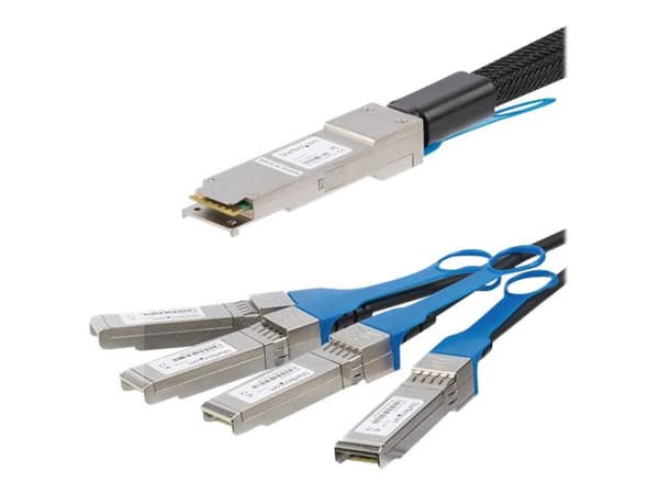 StarTech.com MSA Uncoded Compatible 3m 40G QSFP+ to 4x SFP+ Direct Attach Breakout Cable Twinax, 40GbE QSFP+ to 4x SFP+ Copper DAC 40 Gbps Low Power
