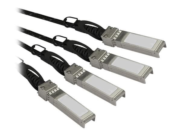 StarTech.com MSA Uncoded Compatible 3m 40G QSFP+ to 4x SFP+ Direct Attach Breakout Cable Twinax, 40GbE QSFP+ to 4x SFP+ Copper DAC 40 Gbps Low Power