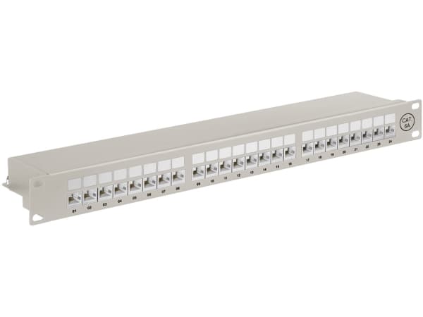 goobay - Koblingspanel - CAT 6a - STP - RJ-45 X 24 - grå - 1U - 19"