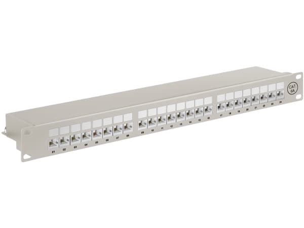 goobay - Koblingspanel - CAT 6a - STP - RJ-45 X 24 - grå - 1U - 19"