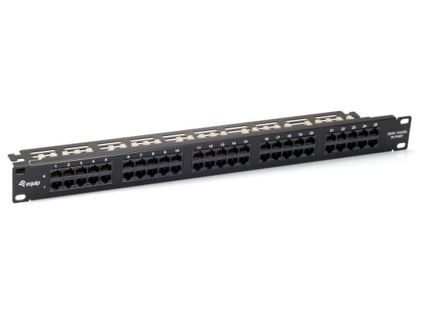 Equip 125295, Cat3, Sort, Rackmontering, 1U, 44 mm, 483 mm Sort