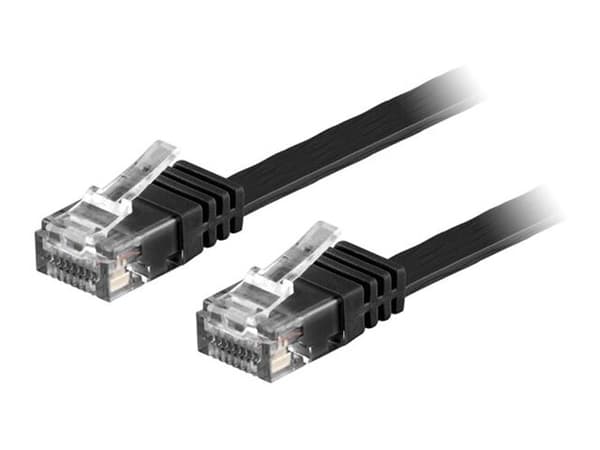 DELTACO - Liitäntäkaapeli - RJ-45 (uros) - RJ-45 (uros) - 1,5 m - UTP - CAT 5e - muotoiltu - musta