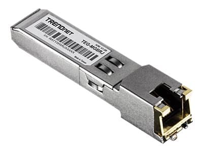TRENDnet TEG MGBRJ - Version v1.0R - SFP (mini-GBIC) transceivermodul - 1GbE - 1000Base-T - RJ-45 - opp til 100 m - TAA-samsvar