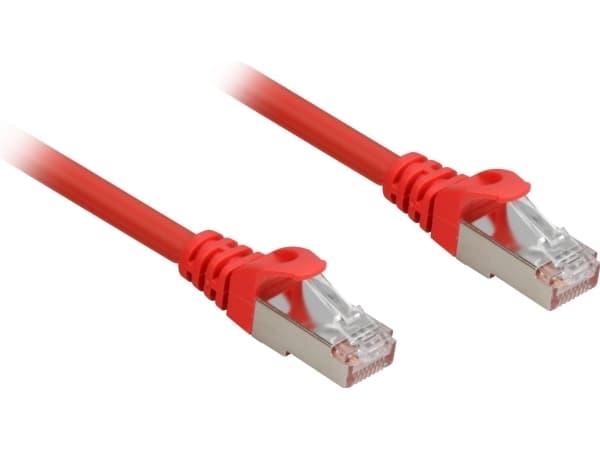 Sharkoon - Koblingskabel - RJ-45 (hann) til RJ-45 (hann) - 50 cm - CAT 6a - rød