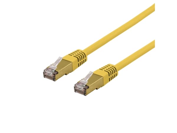 DELTACO - Koblingskabel - RJ-45 (hann) til RJ-45 (hann) - 1.5 m - SFTP - CAT 6a - halogenfri, formstøpt - gul