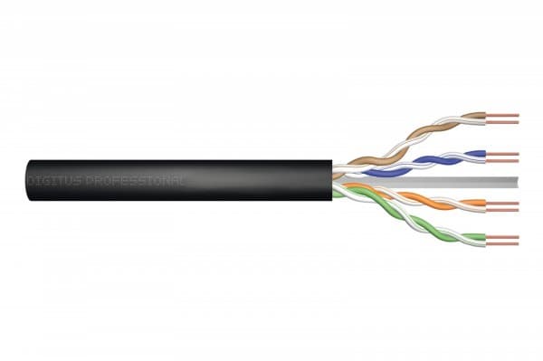 DIGITUS Professional - Irtokaapeli - 305 m - UTP - CAT 6 - ulkokäyttöön - musta