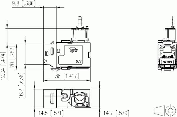 METZ CONNECT 130B23-E, Hopea, Cat6/6e/6a, 14,7 mm, 36 mm, 32 mm, -40 - 70 °C