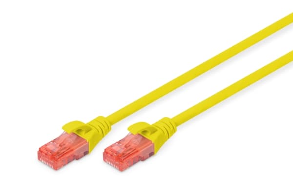 DIGITUS Professional - Patchkabel - RJ-45 (han) til RJ-45 (han) - 10 m - UTP - CAT 6 - IEEE 802.3 - halogenfri, formet, knastfri - gul