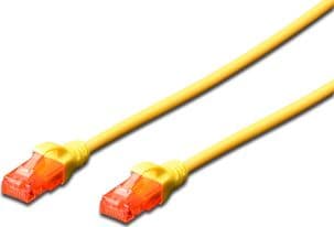 DIGITUS Professional - Patchkabel - RJ-45 (han) til RJ-45 (han) - 10 m - UTP - CAT 6 - IEEE 802.3 - halogenfri, formet, knastfri - gul
