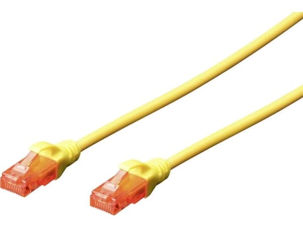 DIGITUS Professional - Patchkabel - RJ-45 (han) til RJ-45 (han) - 10 m - UTP - CAT 6 - IEEE 802.3 - halogenfri, formet, knastfri - gul