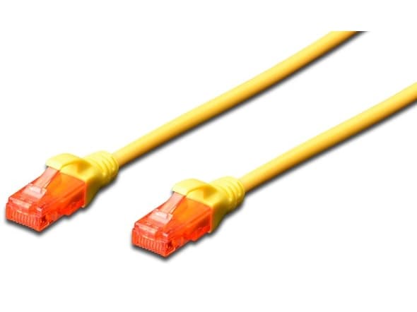 DIGITUS Professional - Patchkabel - RJ-45 (han) til RJ-45 (han) - 10 m - UTP - CAT 6 - IEEE 802.3 - halogenfri, formet, knastfri - gul