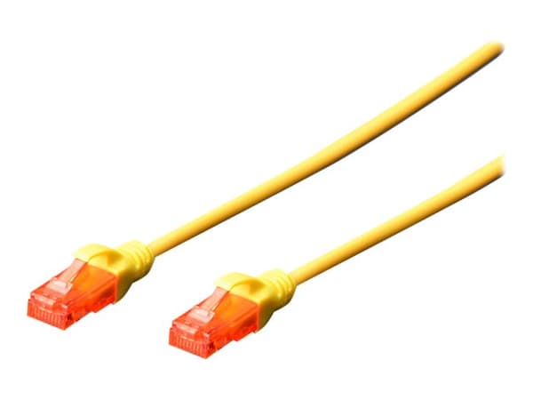 DIGITUS Professional - Patchkabel - RJ-45 (han) til RJ-45 (han) - 10 m - UTP - CAT 6 - IEEE 802.3 - halogenfri, formet, knastfri - gul