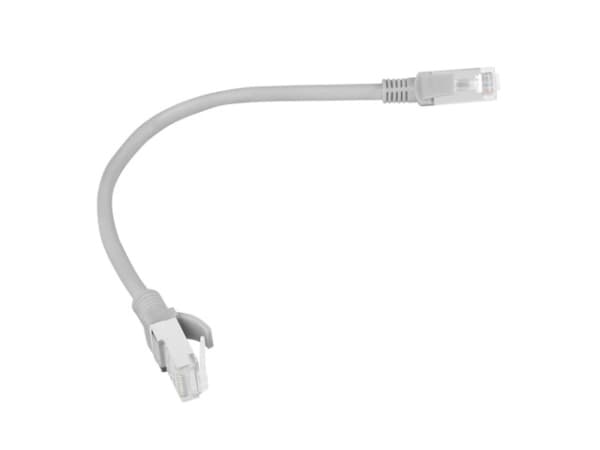 Lanberg - Patch-kabel - RJ-45 (hane) till RJ-45 (hane) - 25 cm - UTP - CAT 5e - hakfri - grå, RAL 7035
