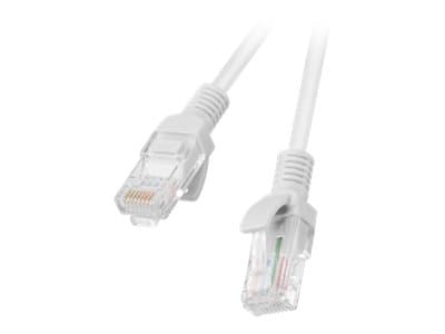 Lanberg - Patch-kabel - RJ-45 (hane) till RJ-45 (hane) - 25 cm - UTP - CAT 5e - hakfri - grå, RAL 7035