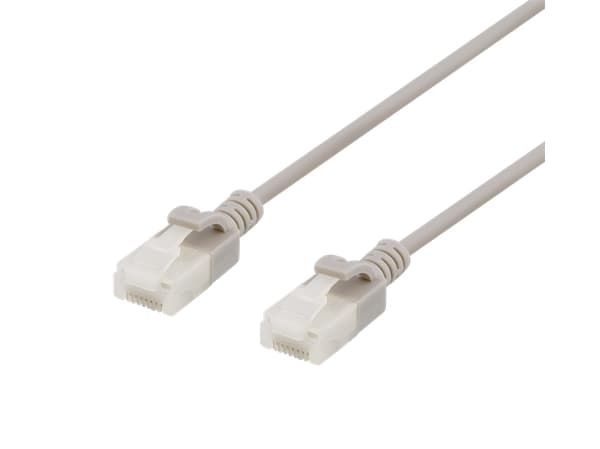 DELTACO - Koblingskabel - RJ-45 (hann) til RJ-45 (hann) - 2 m - UTP - CAT 6a - halogenfri, formstøpt, uten hindringer - grå