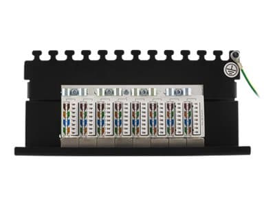 DELTACO PAN-211 - Liitäntäpaneeli - seinäasennettava - CAT 6a - RJ-45 X 8 - musta