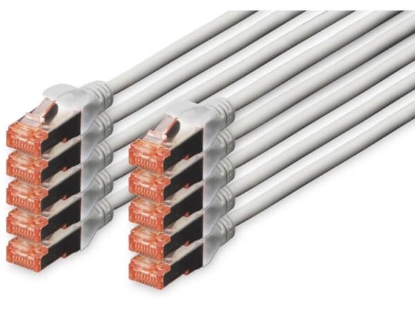 DIGITUS Professional - Patchkabel - RJ-45 (han) til RJ-45 (han) - 5 m - SFTP, PiMF - CAT 6e - IEEE 802.3 - halogenfri, formet, knastfri - grå (pakke