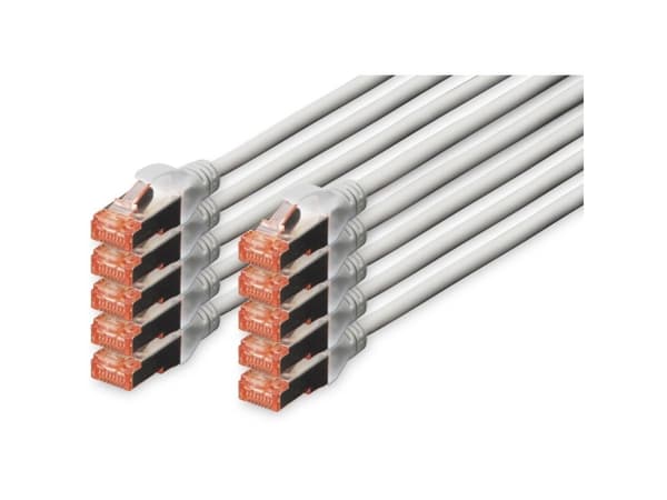 DIGITUS Professional - Patchkabel - RJ-45 (han) til RJ-45 (han) - 5 m - SFTP, PiMF - CAT 6e - IEEE 802.3 - halogenfri, formet, knastfri - grå (pakke