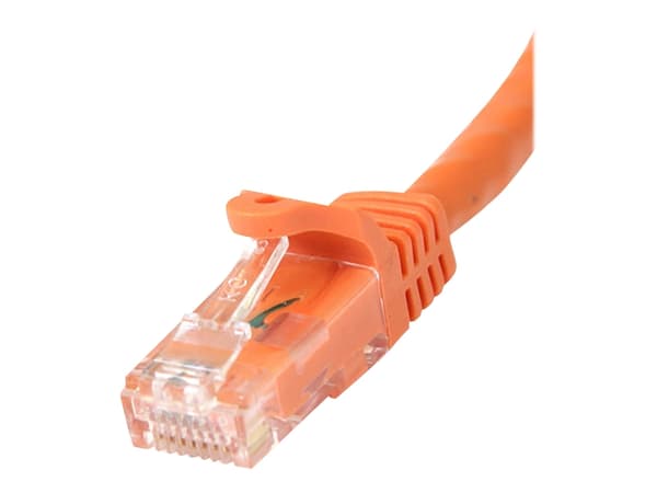 StarTech.com 50cm CAT6 Ethernet Cable, 10 Gigabit Snagless RJ45 650MHz 100W PoE Patch Cord, CAT 6 10GbE UTP Network Cable w/Strain Relief, Orange, Fl