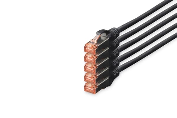 DIGITUS Professional - Koblingskabel - RJ-45 (hann) til RJ-45 (hann) - 10 m - SFTP, PiMF - CAT 6 - IEEE 802.3 - halogenfri, formstøpt, uten hindringe