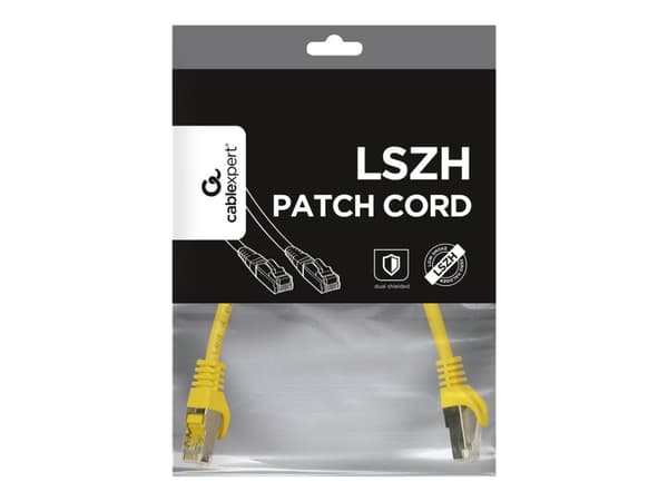 Cablexpert - Koblingskabel - RJ-45 (hann) til RJ-45 (hann) - 25 cm - S/FTP - CAT 6a - flertrådet, formstøpt, halogenfri - gul